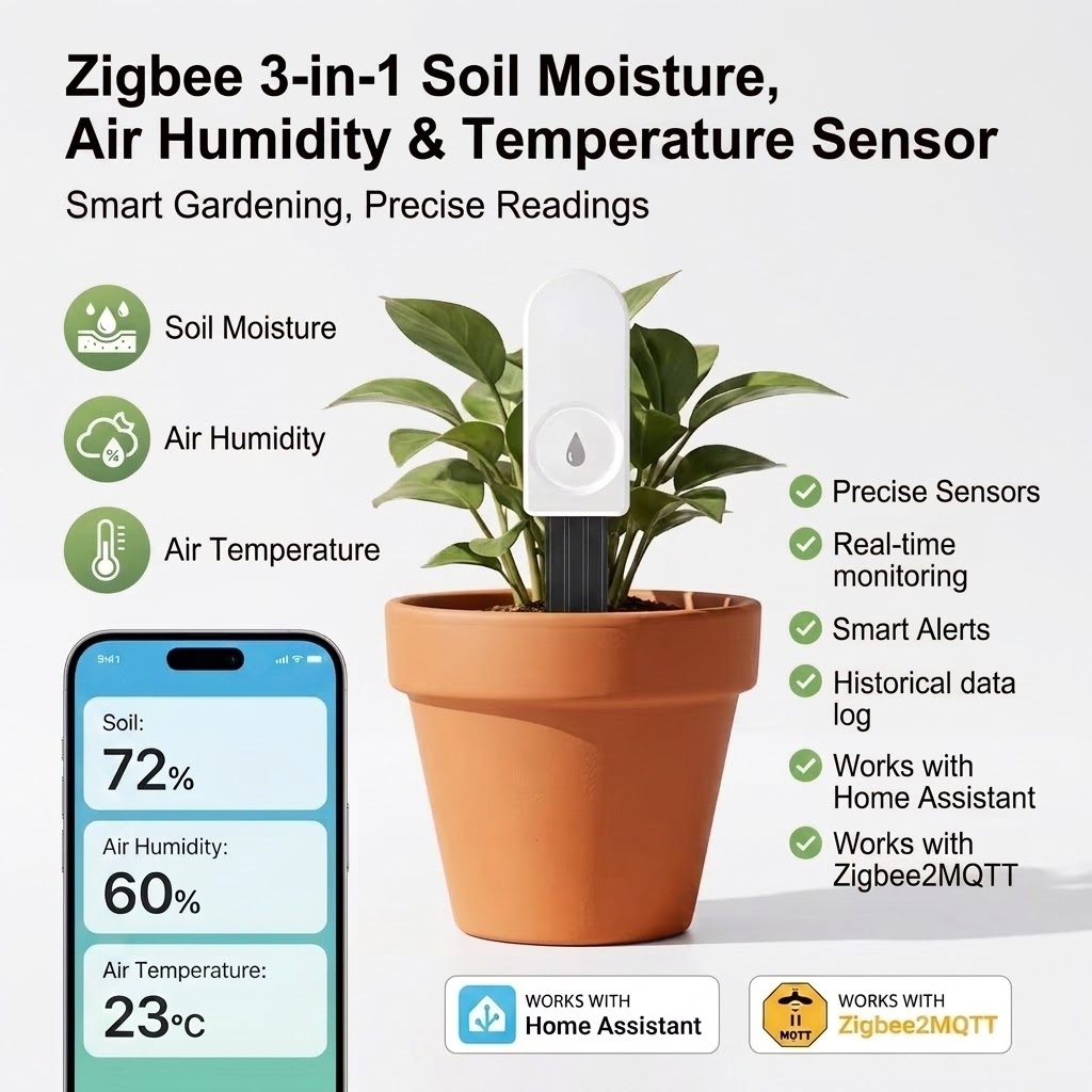 ZigBee Smart Soil Moisture Sen - Plant Parent App ulasan dan harga